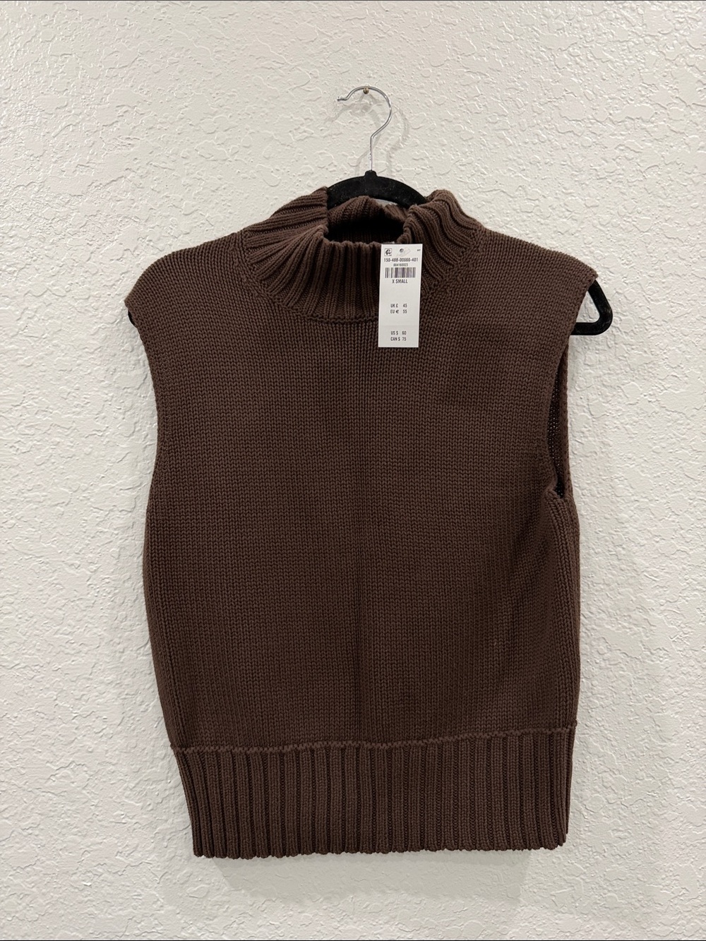 Abercrombie & Fitch Brown Sleeveless Turtleneck Sweater Vest NWT